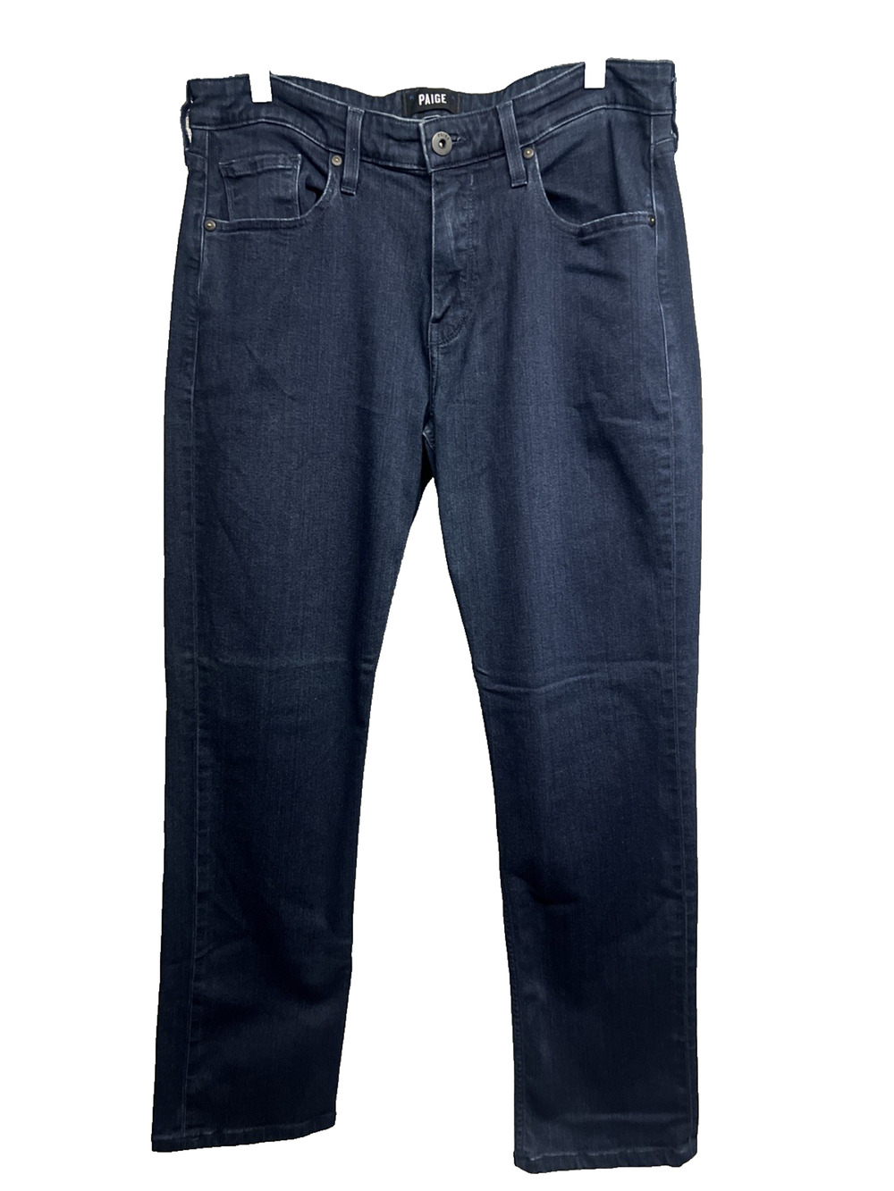 Paige Normandie Straight Slim Dark Wash Mens Jeans 33x31 Soft Relax Stretch USA